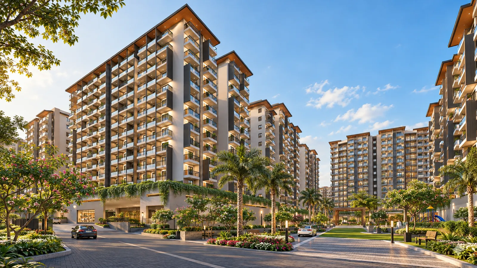 Premium apartment courtyard