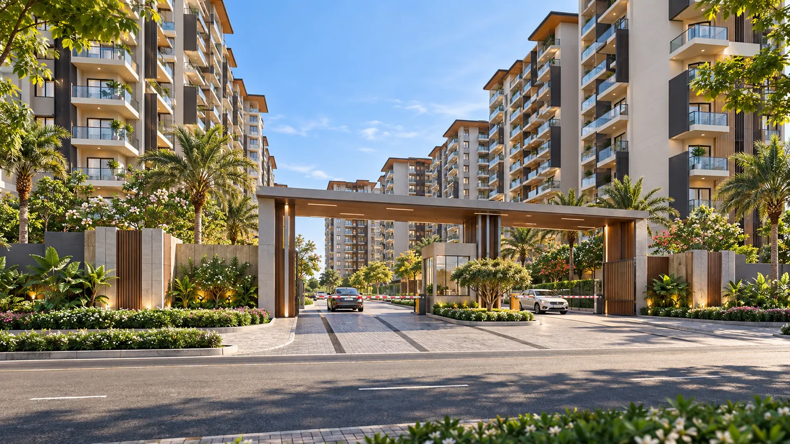 Premium apartment community entrance